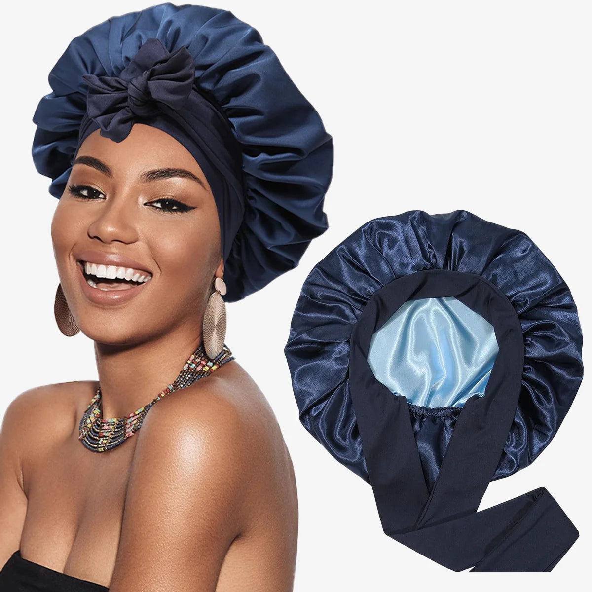 Double Layered Silk Satin hair cap