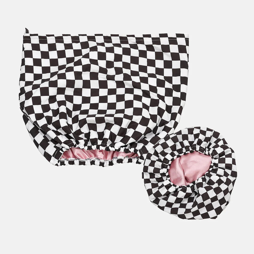 Women’s Luxury Waterproof Shower Cap with Satin Lining