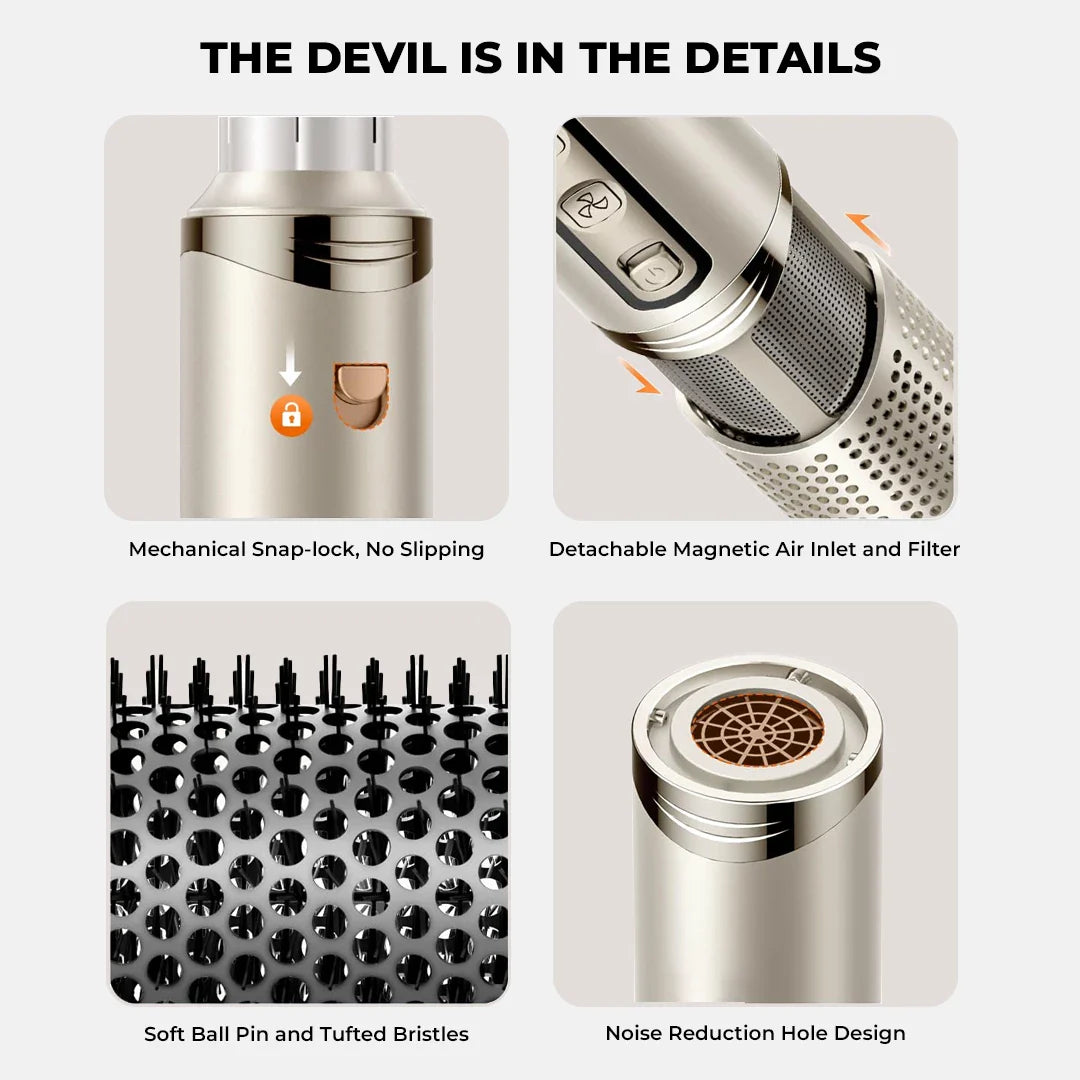 8-in-1 Professional Hot Air Hair Styler & Blow Dryer Brush