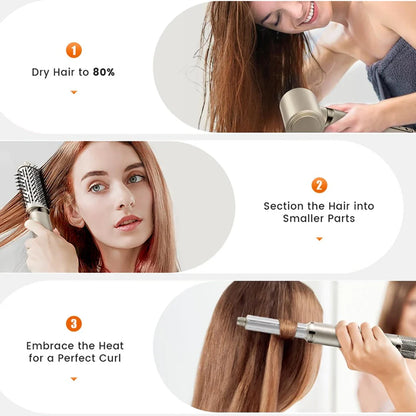 8-in-1 Professional Hot Air Hair Styler & Blow Dryer Brush