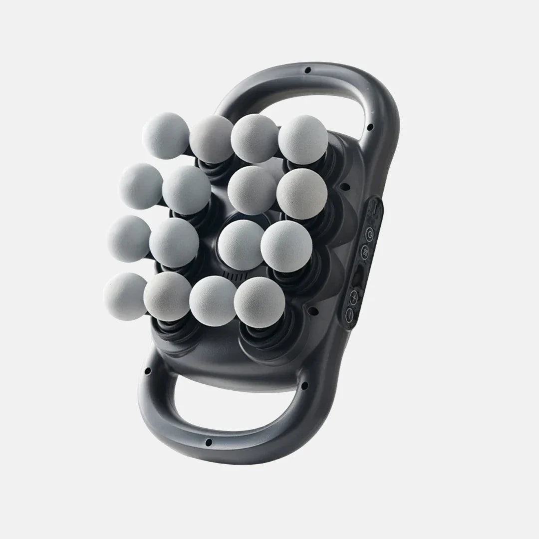 Adjustable Deep Tissue Massage Gun with 12 Heads, 30 Speeds & Red Light Therapy