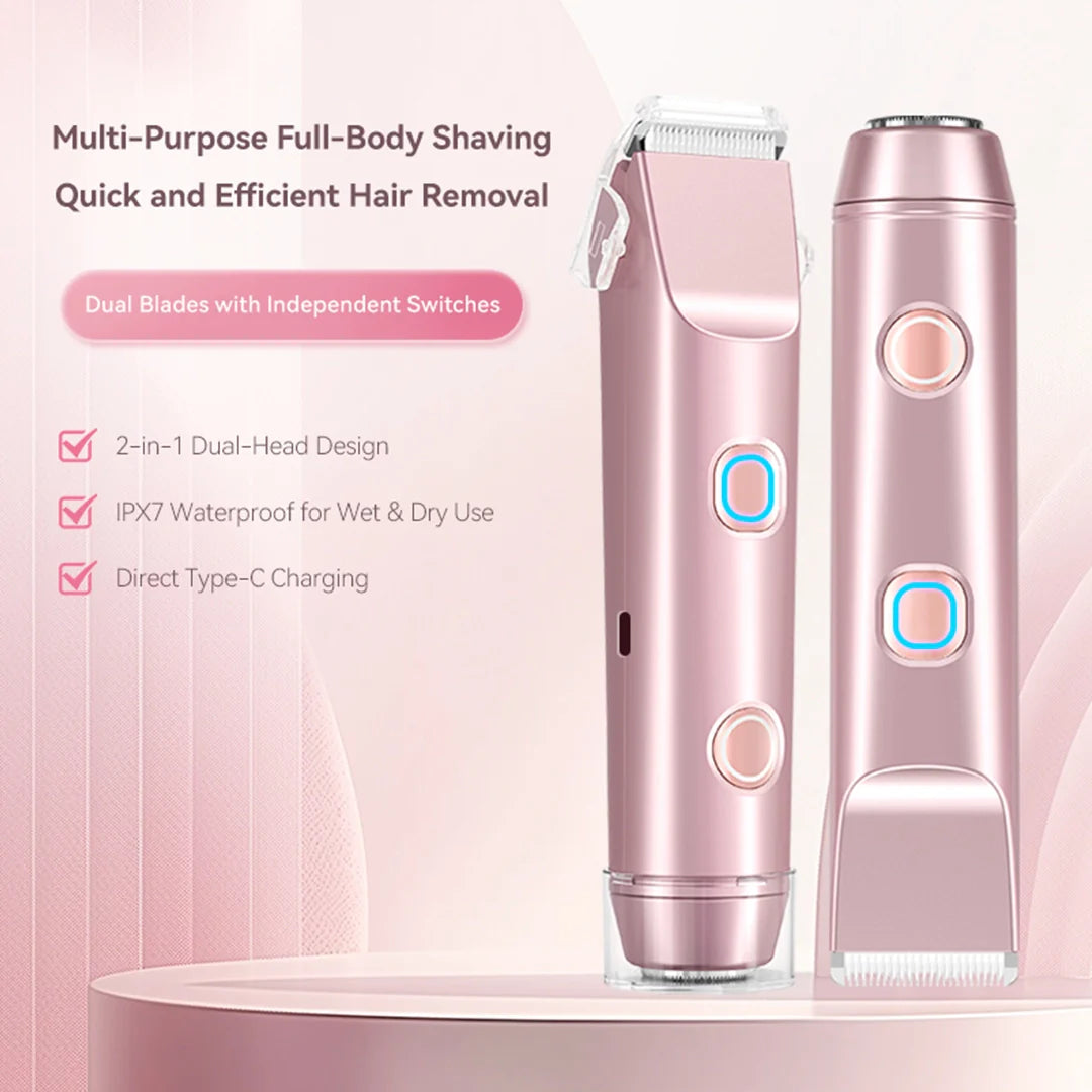 2-in-1 PRO Dual-Head Painless Hair Trimmer