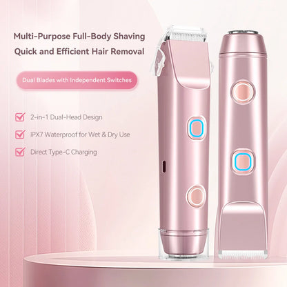 2-in-1 PRO Dual-Head Painless Hair Trimmer