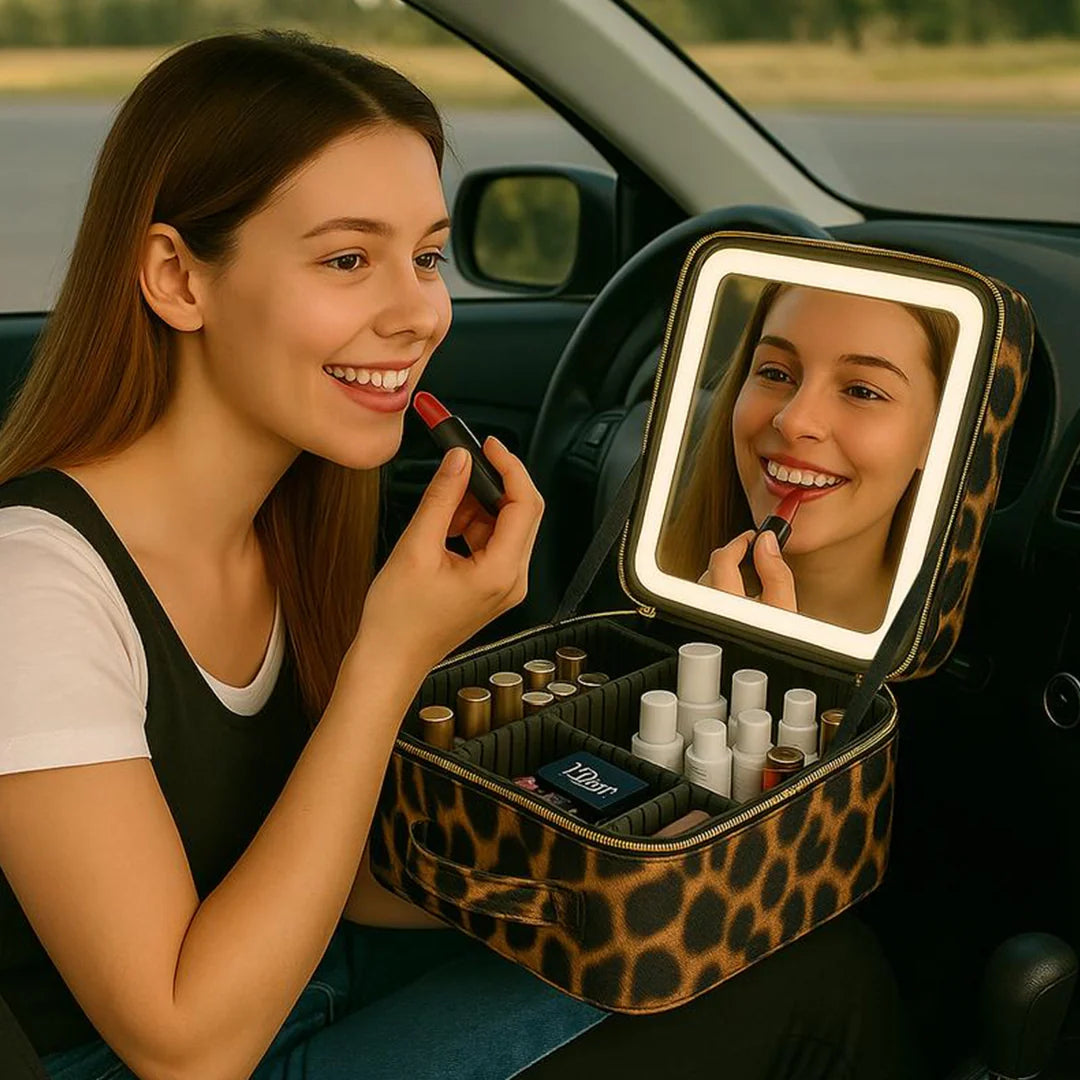 IUIBeauty 3-in-1 LED Vanity Makeup Bag with Mirror