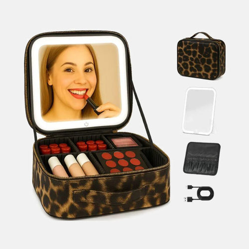 IUIBeauty 3-in-1 LED Vanity Makeup Bag with Mirror