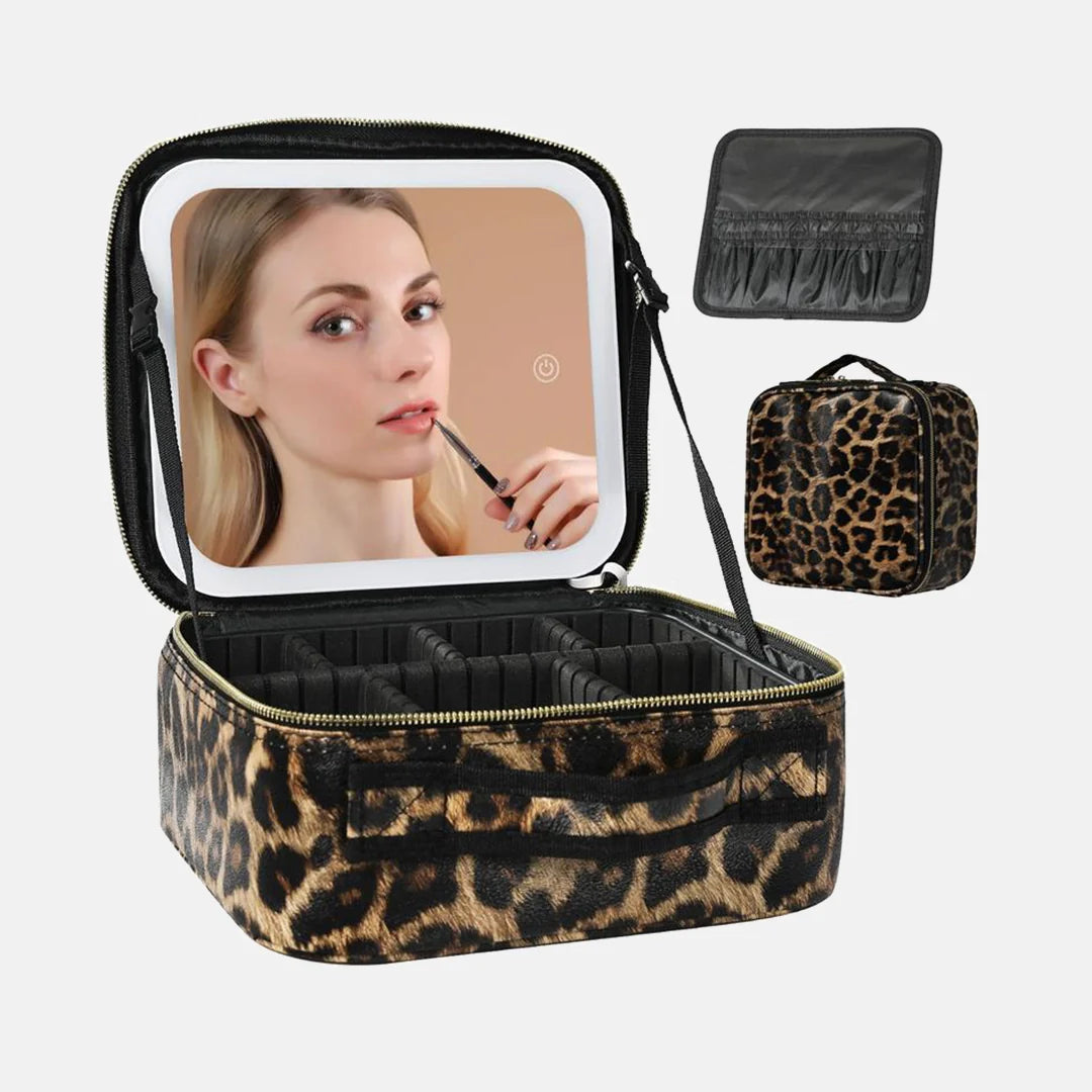 IUIBeauty 3-in-1 LED Vanity Makeup Bag with Mirror