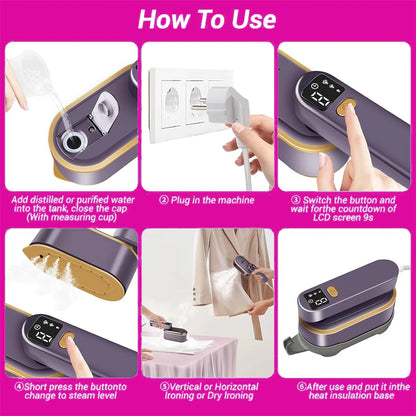 2-in-1 Steamer & Iron – Portable, Fast Heat-Up, Travel Size