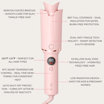 Smart Auto-Sensing Curling Iron with Ionic & Keratin Care