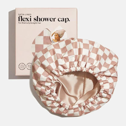 Women’s Luxury Waterproof Shower Cap with Satin Lining