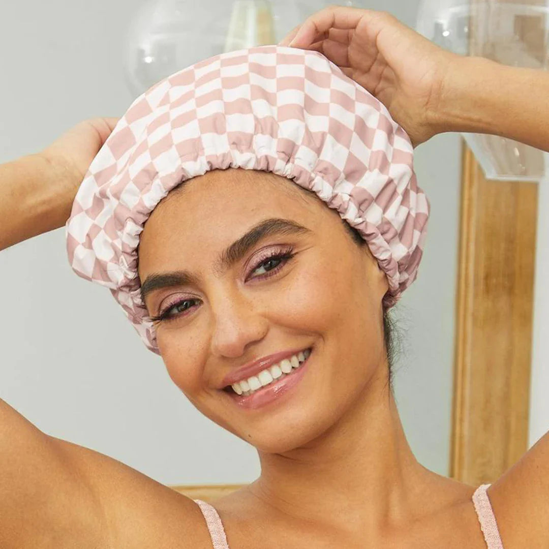 Women’s Luxury Waterproof Shower Cap with Satin Lining