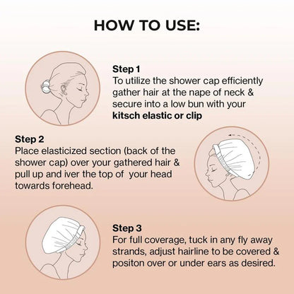 Women’s Luxury Waterproof Shower Cap with Satin Lining