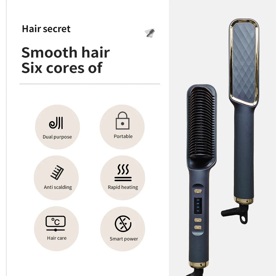 2-in-1 Sleek Sweep lonic Hair Straightener Brush