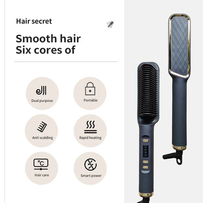 2-in-1 Sleek Sweep lonic Hair Straightener Brush