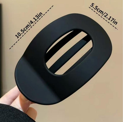 Solid Color Oval Acrylic Hair Clips – 4pc Minimalist No-Trace Set for Women